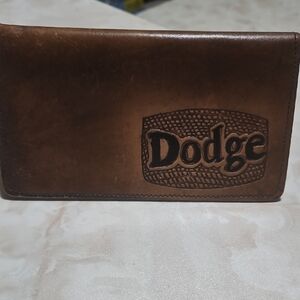 Dodge Brown Leather Checkbook Cover